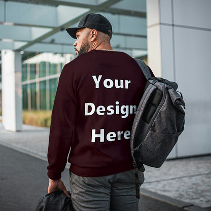 Maroon Back Customized Cotton Solid Sweatshirt | Unisex