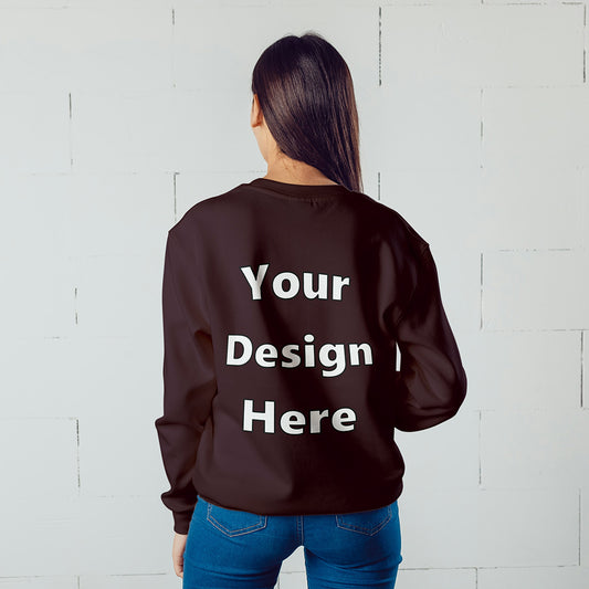Maroon Back Customized Cotton Solid Sweatshirt | Unisex