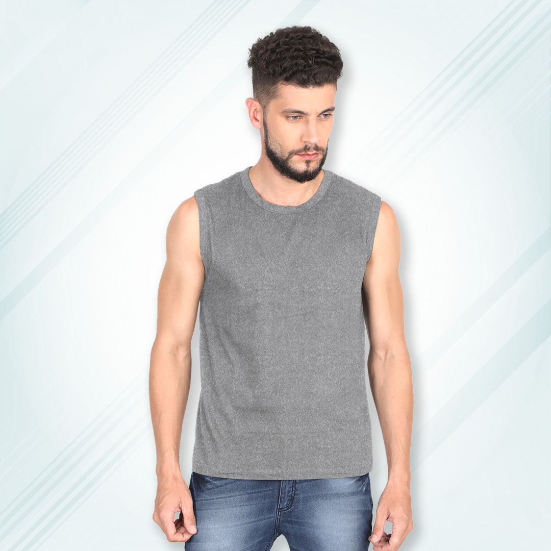 Charcoal Melange Gym Vests, Odour Free, Super Soft & Comfortable | Men
