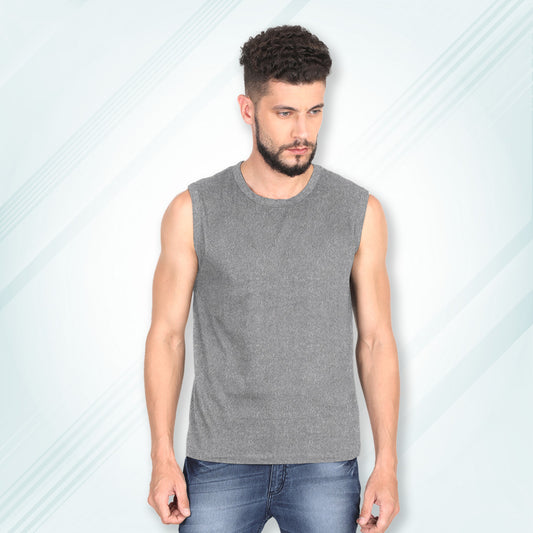 Charcoal Melange Gym Vests, Odour Free, Super Soft & Comfortable | Men