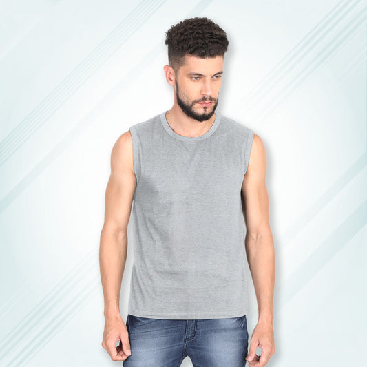 Grey Melange Gym Vests, Odour Free, Super Soft & Comfortable | Men