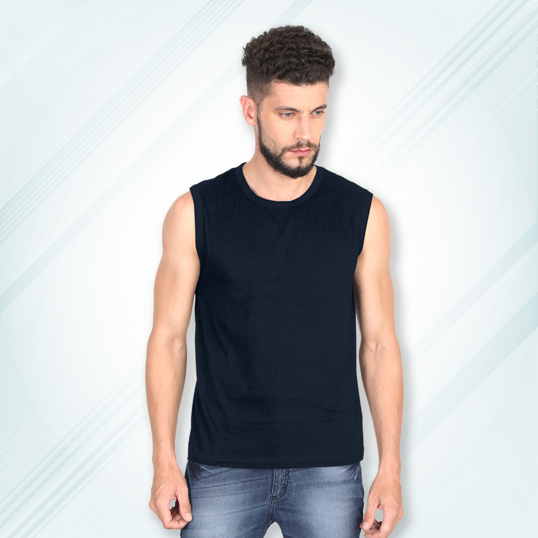 Navy Gym Vests, Odour Free, Super Soft & Comfortable | Men
