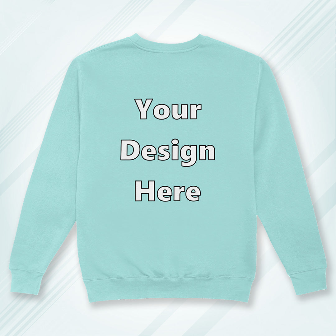 Mint Back Customized Cotton Solid Sweatshirt | Unisex