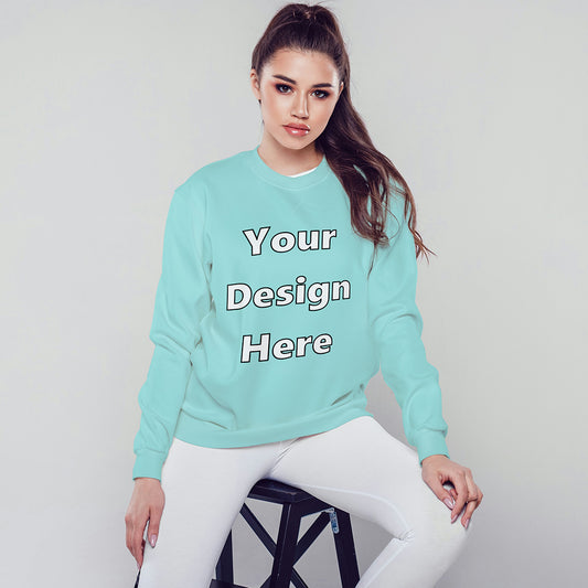 Mint Front Customized Cotton Solid Sweatshirt | Unisex