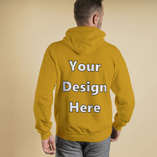 Mustard Yellow Back Customized Hoodie Sweatshirt | Unisex