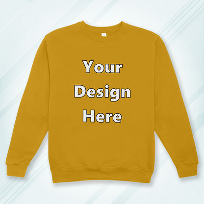 Mustard Yellow Front Customized Cotton Solid Sweatshirt | Unisex