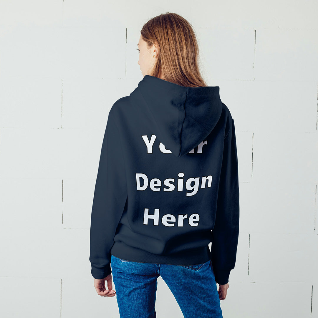 Navy Back Customized Hoodie Sweatshirt | Unisex