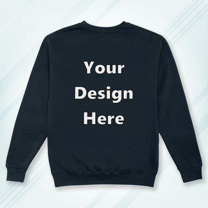 Navy Back Customized Cotton Solid Sweatshirt | Unisex