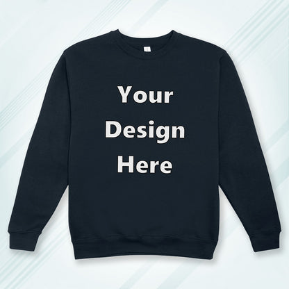 Navy Front Customized Cotton Solid Sweatshirt | Unisex