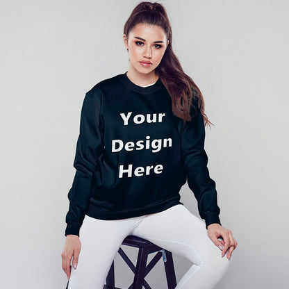 Navy Front Customized Cotton Solid Sweatshirt | Unisex
