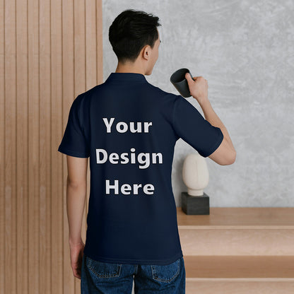 Navy Customized Polo T-Shirt Back Design Regular Fit | Men