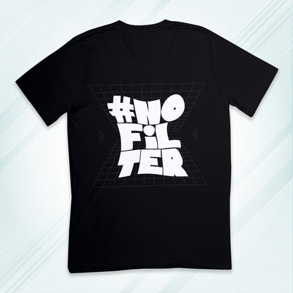 Black Round Neck Oversized Cotton Printed T-shirt #No Filter Unisex