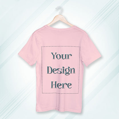 Baby Pink Round Neck Oversized Cotton Front Customized Design | Unisex