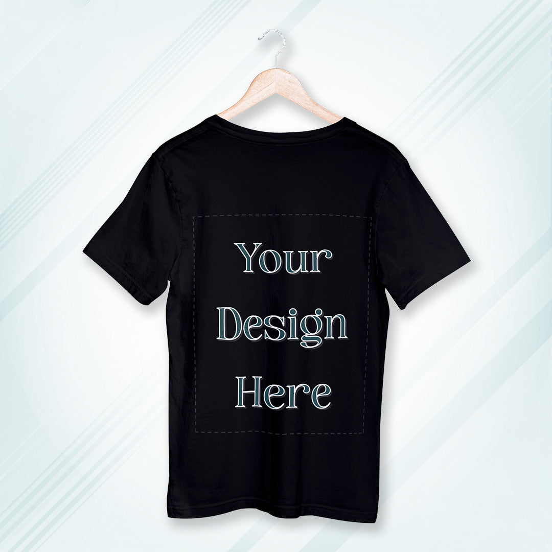 Black Round Neck Oversized Cotton Front Customized Design | Unisex