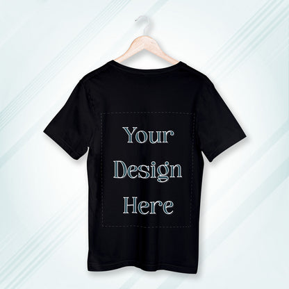 Black Round Neck Oversized Cotton Front Customized Design | Unisex