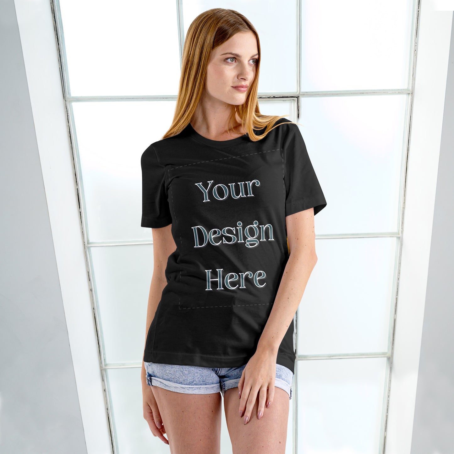 Black Round Neck Oversized Cotton Front Customized Design | Unisex