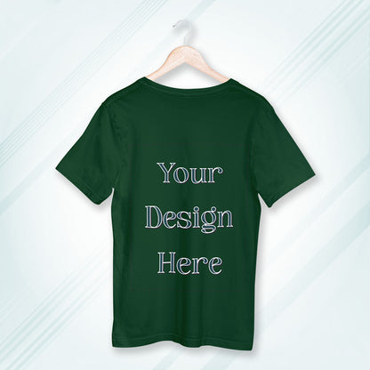 Bottle Green Round Neck Oversized Cotton Front Customized Design | Unisex