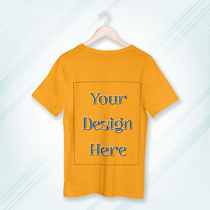 Golden Yellow Round Neck Oversized Cotton Front Customized Design | Unisex