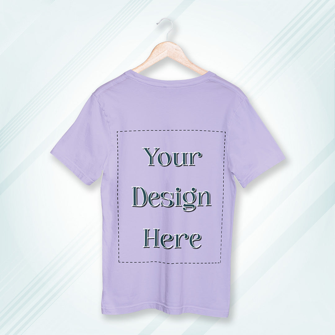 Lavender Round Neck Oversized Cotton Front Customized Design | Unisex