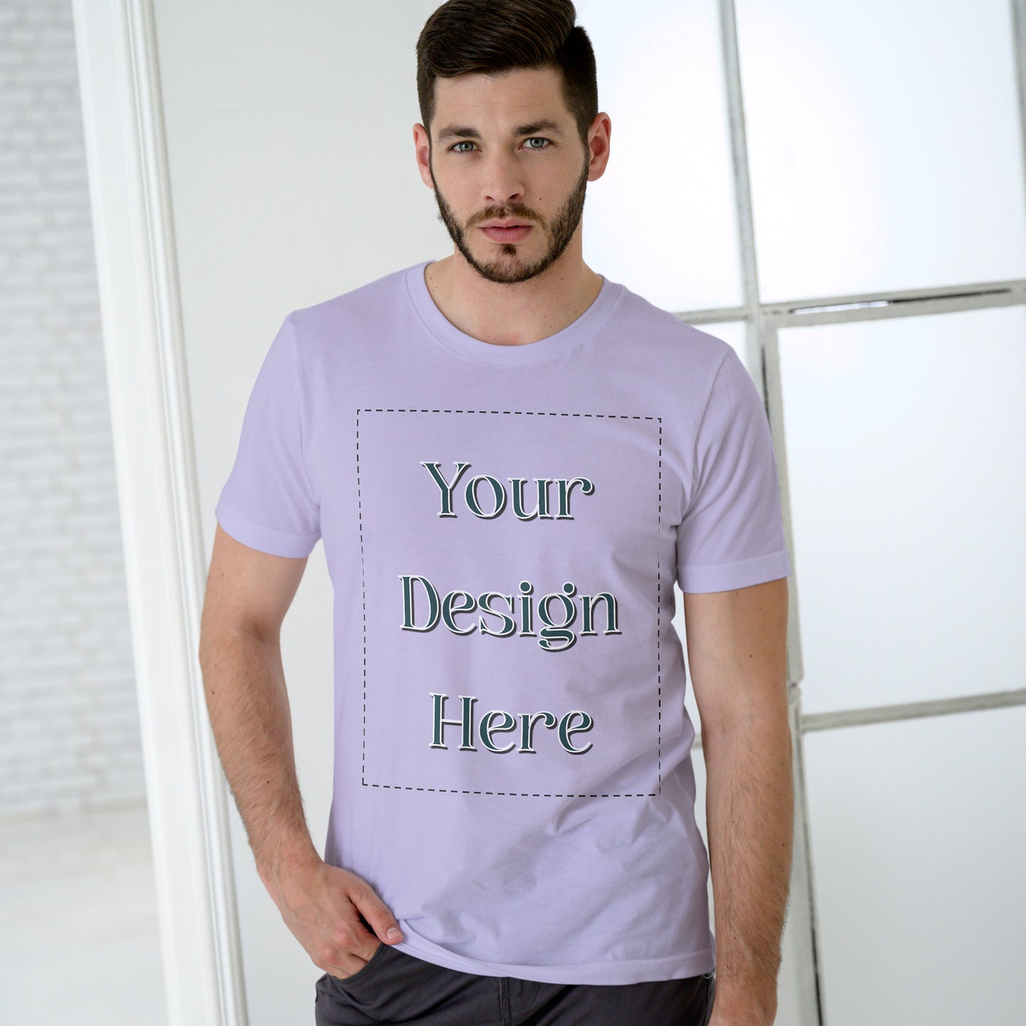 Lavender Round Neck Oversized Cotton Front Customized Design | Unisex