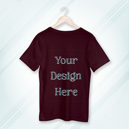 Maroon Round Neck Oversized Cotton Front Customized Design | Unisex
