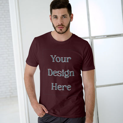 Maroon Round Neck Oversized Cotton Front Customized Design | Unisex