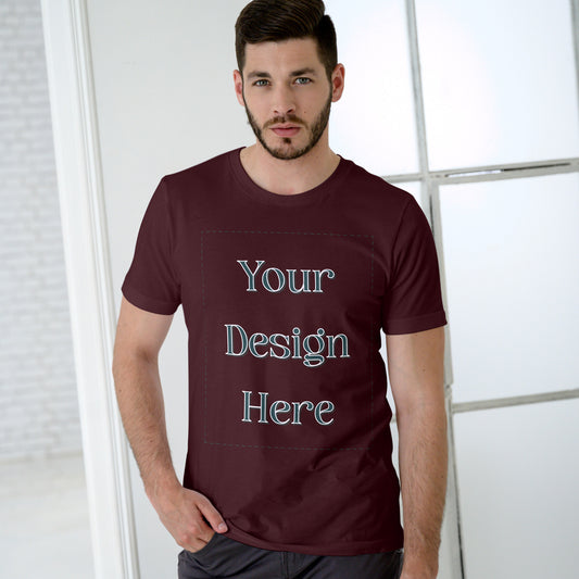 Maroon Round Neck Oversized Cotton Front Customized Design | Unisex