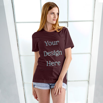 Maroon Round Neck Oversized Cotton Front Customized Design | Unisex
