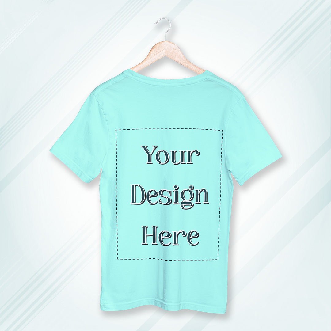 Mint Round Neck Oversized Cotton Front Customized Design | Unisex