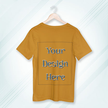 Mustard Yellow Round Neck Oversized Cotton Front Customized Design | Unisex