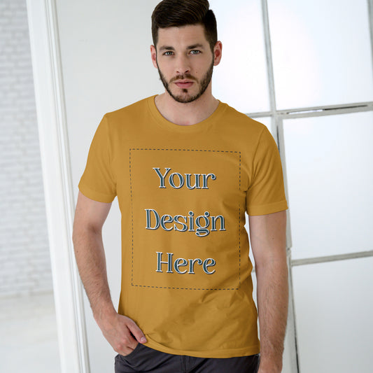 Mustard Yellow Round Neck Oversized Cotton Front Customized Design | Unisex