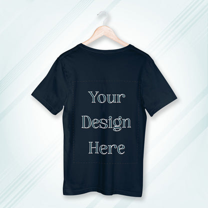 Navy Round Neck Oversized Cotton Front Customized Design | Unisex