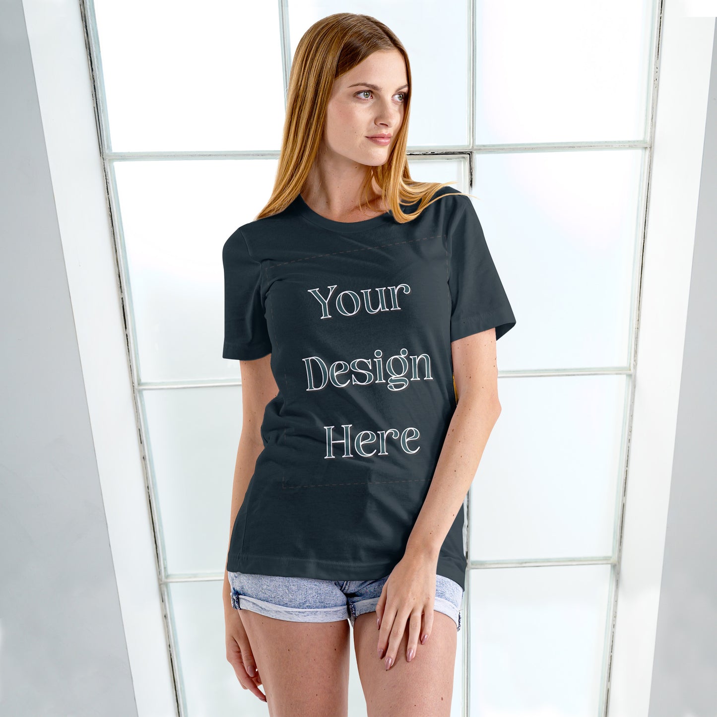 Navy Round Neck Oversized Cotton Front Customized Design | Unisex