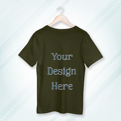 Olive Green Round Neck Oversized Cotton Front Customized Design | Unisex