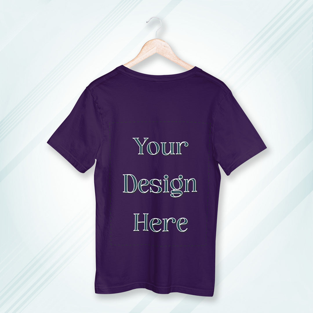 Purple Round Neck Oversized Cotton Front Customized Design | Unisex