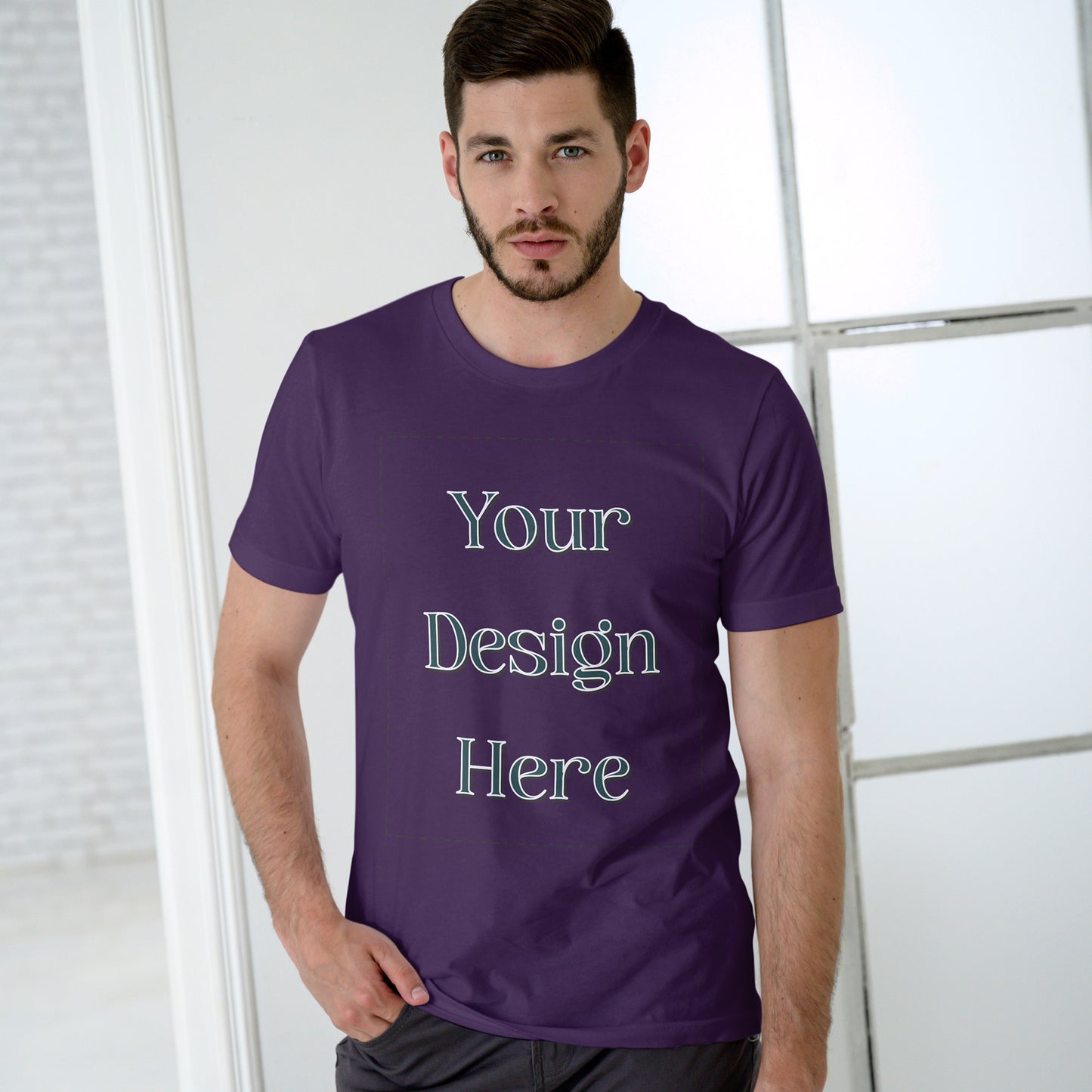 Purple Round Neck Oversized Cotton Front Customized Design | Unisex