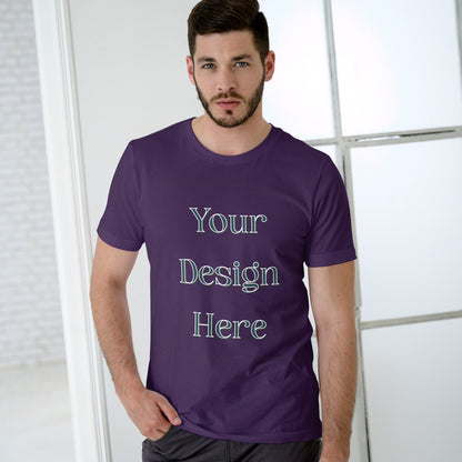 Purple Round Neck Oversized Cotton Front Customized Design | Unisex