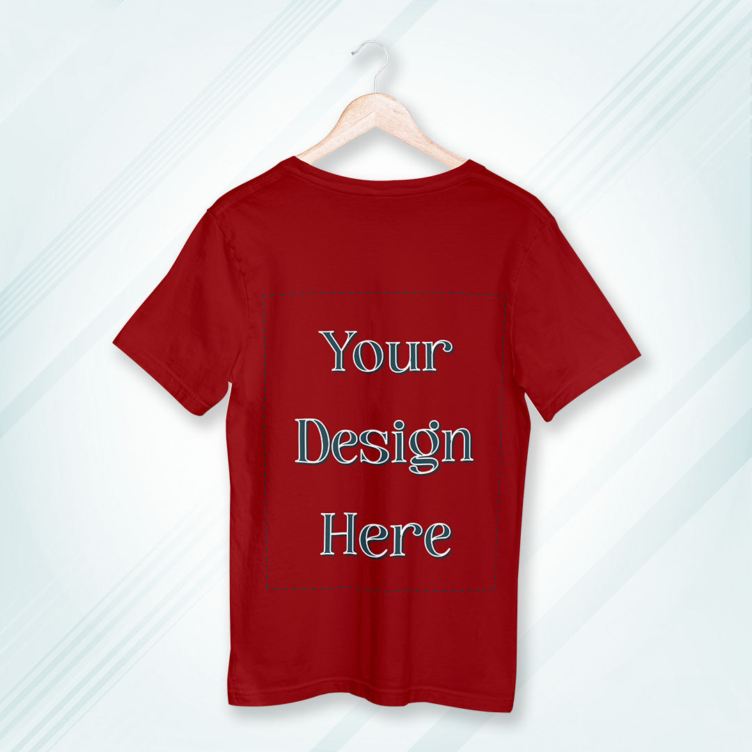 Red Round Neck Oversized Cotton Front Customized Design | Unisex