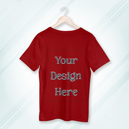 Red Round Neck Oversized Cotton Front Customized Design | Unisex