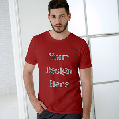 Red Round Neck Oversized Cotton Front Customized Design | Unisex