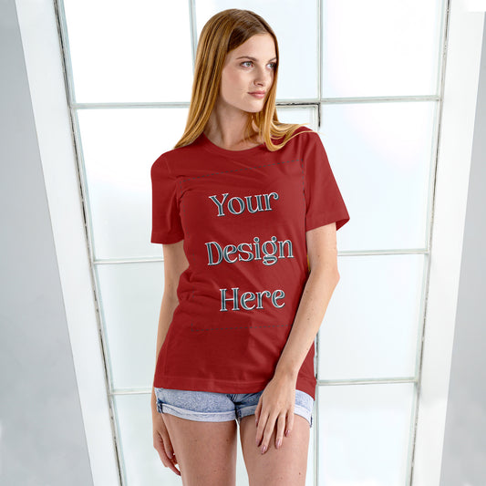 Red Round Neck Oversized Cotton Front Customized Design | Unisex