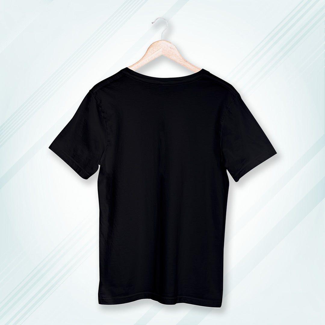 Black Round Neck Oversized Cotton Solid T-shirt