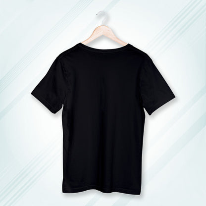 Black Round Neck Oversized Cotton Solid T-shirt