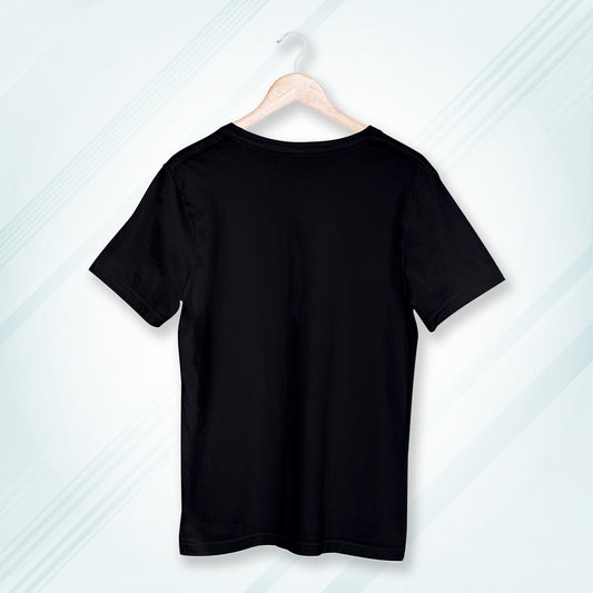 Black Round Neck Oversized Cotton Solid T-shirt