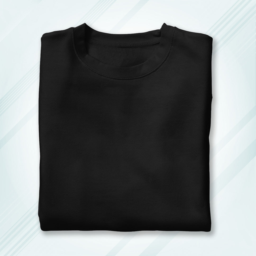 Black Round Neck Oversized Cotton Solid T-shirt