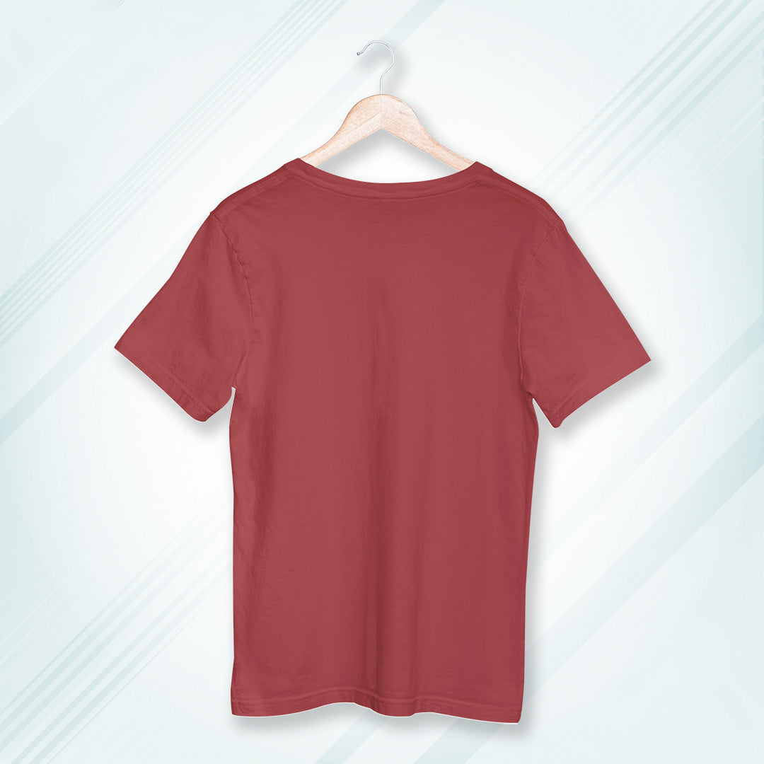Coral Round Neck Oversized Cotton Solid T-shirt