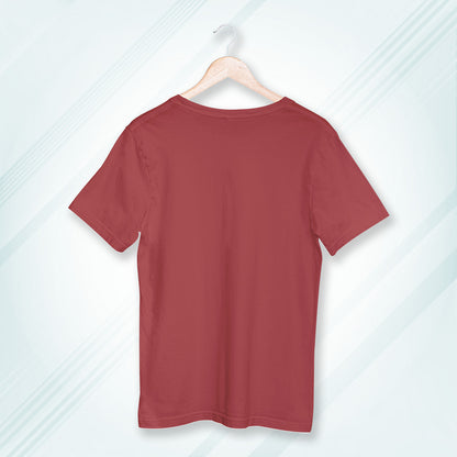Coral Round Neck Oversized Cotton Solid T-shirt