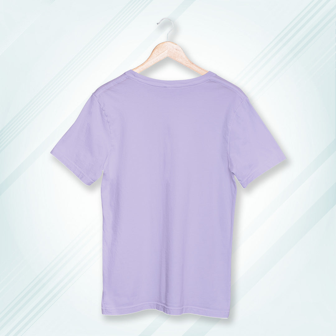 Lavender Round Neck Oversized Cotton Solid T-shirt