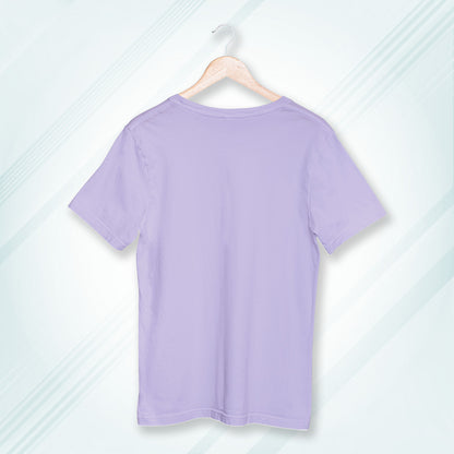 Lavender Round Neck Oversized Cotton Solid T-shirt