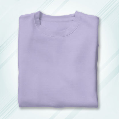 Lavender Round Neck Oversized Cotton Solid T-shirt